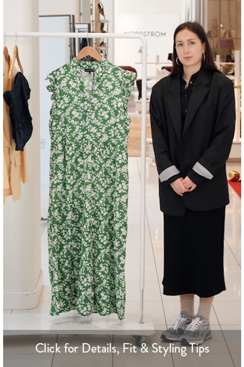 Floral Print Flutter Sleeve Maxi Dress video