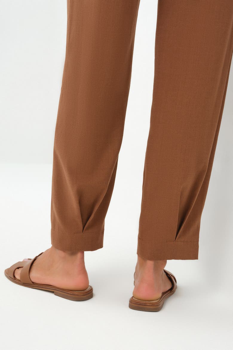 Noria Fluid Woven Pant with Fly-Front & Drawcord, Alternate, color, Brunette