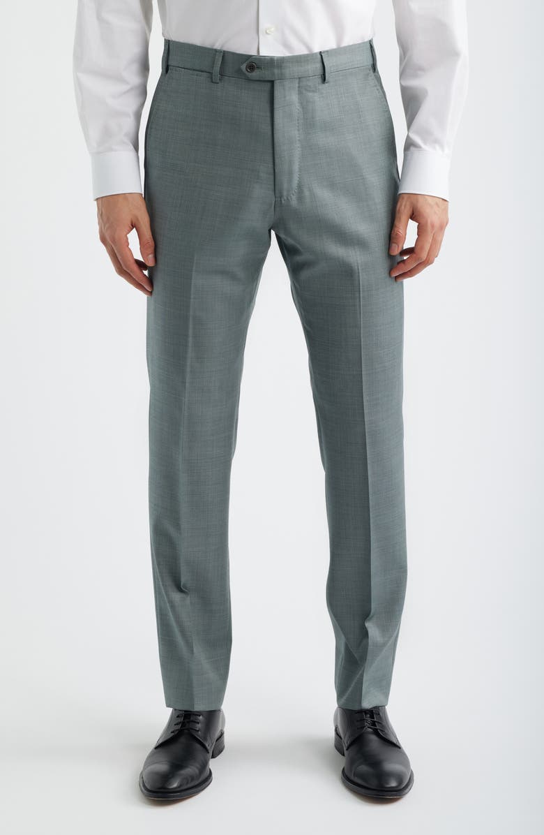 Emporio Armani Shage Green Wool Sharkskin Suit, Alternate, color, Sage