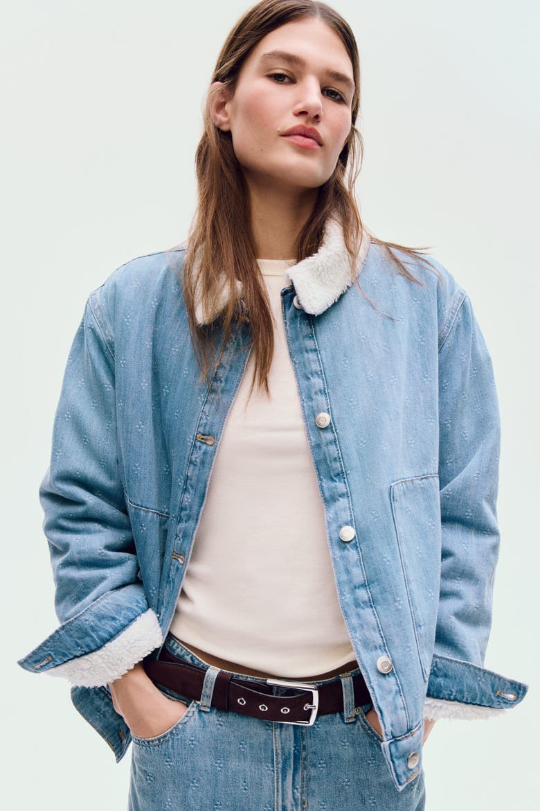 Collared Denim Jacket, Main, color, Denim blue