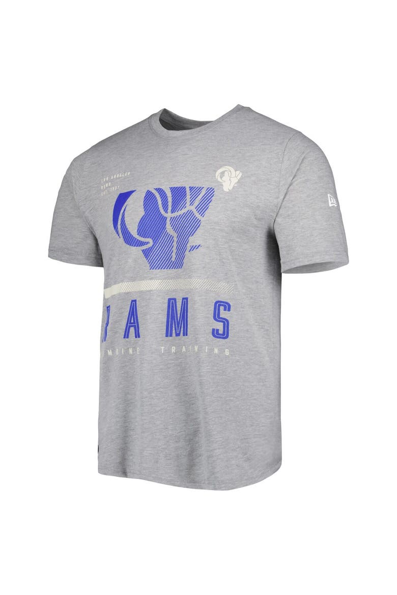 Men's New Era Heathered Gray Los Angeles Rams Combine Authentic Red Zone T-Shirt, Alternate, color, Heather Gray