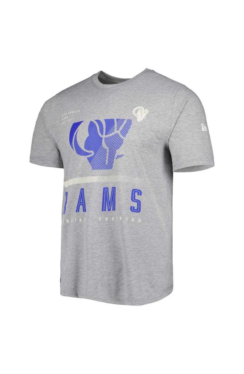 New Era Men's New Era Heathered Gray Los Angeles Rams Combine Authentic Red Zone T-Shirt, Alternate, color, Heather Gray