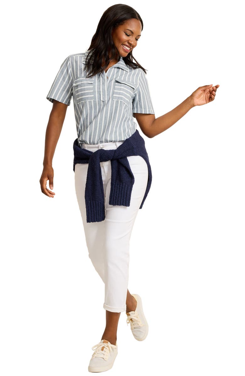 Tommy Bahama Chambray Stripe Utility Shirt, Alternate, color, Indigo