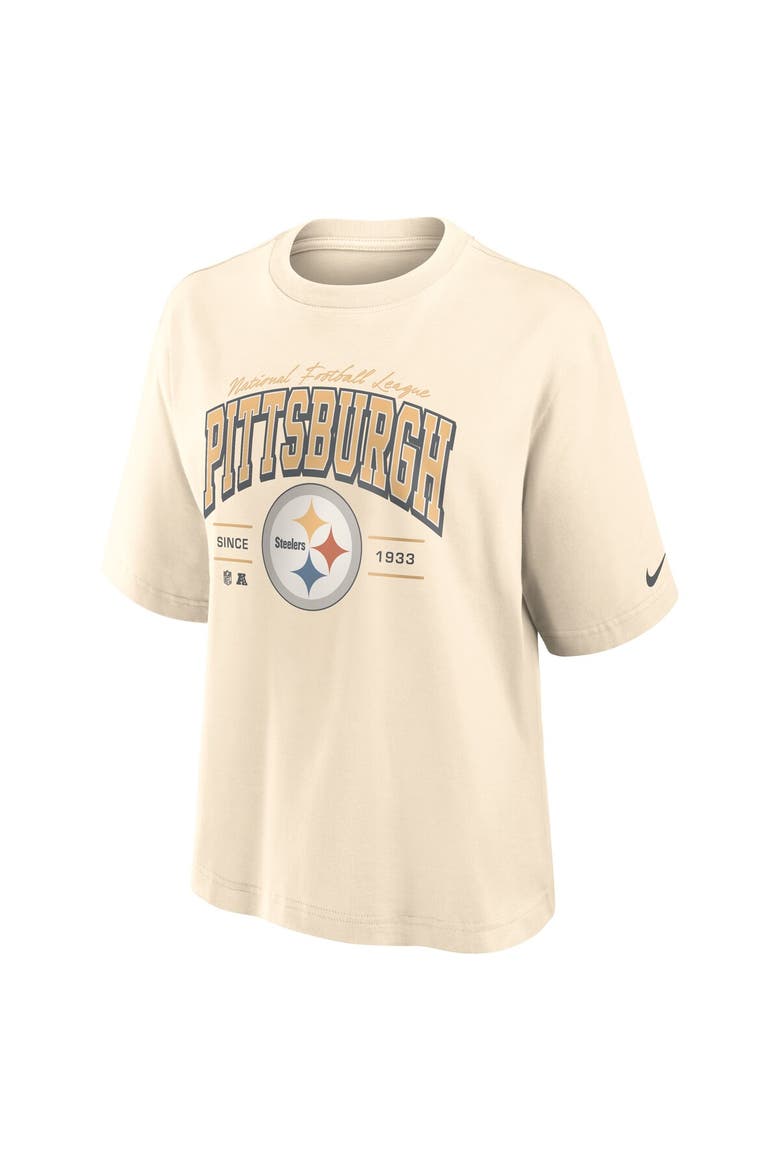 Women's Nike Cream Pittsburgh Steelers Vintage Mod Boxy T-Shirt, Alternate, color, Cream