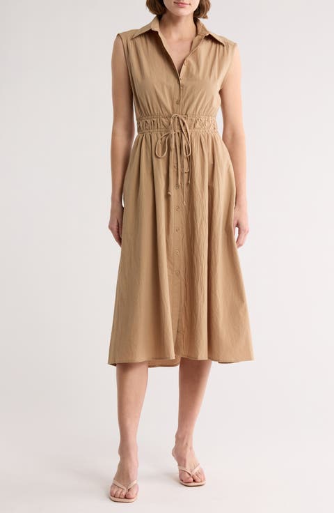 Block Island Sleeveless Cotton Shirtdress