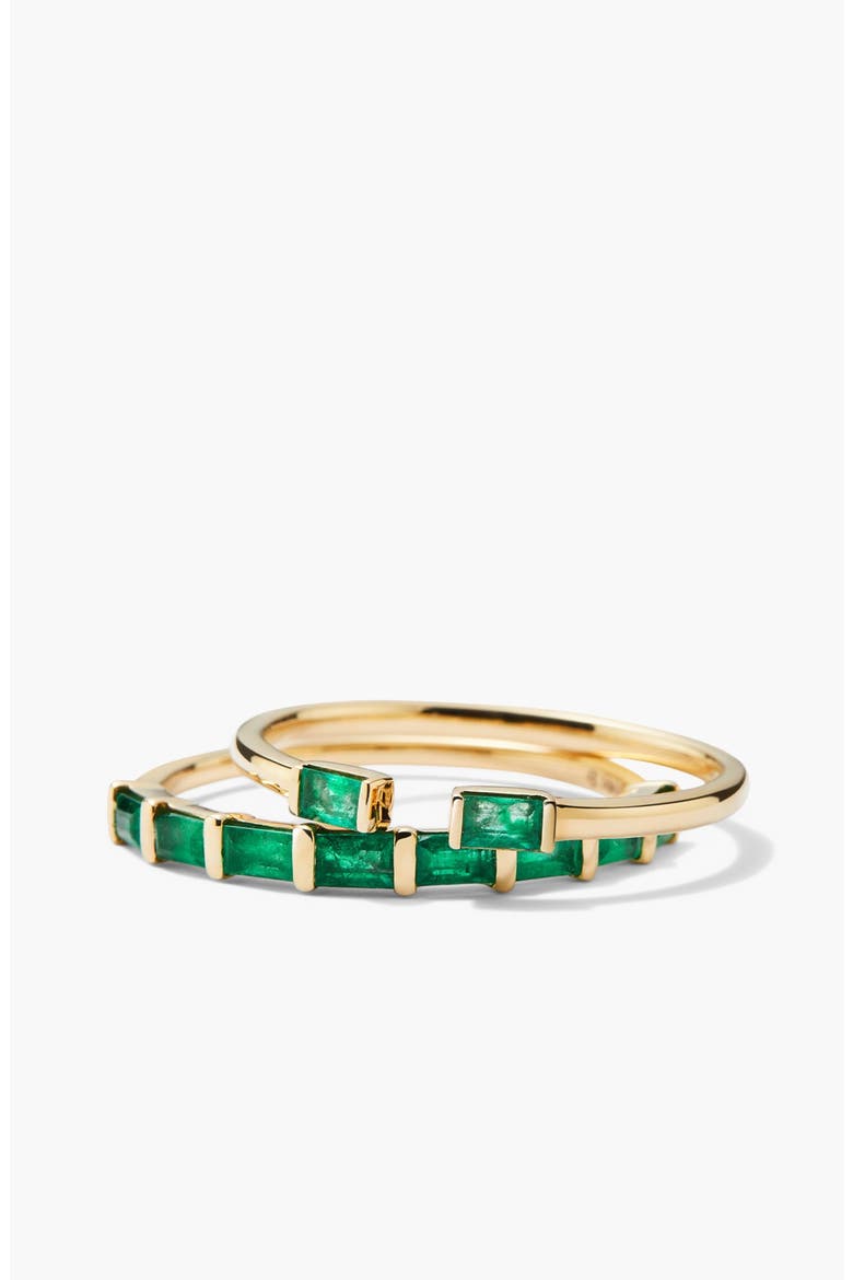 Baguette Emerald Open Ring, Alternate, color, Yellow Gold/Emerald