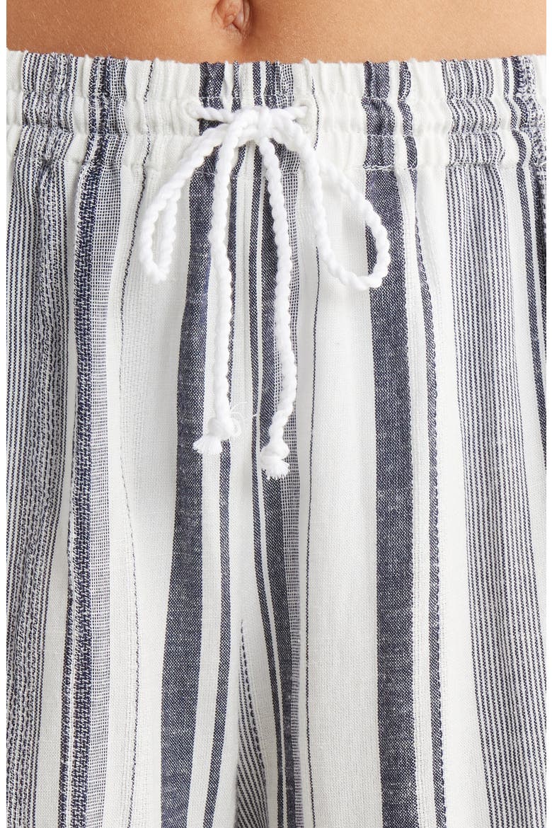 Cover-Up Drawstring Shorts, Alternate, color, NAVY STRIPE