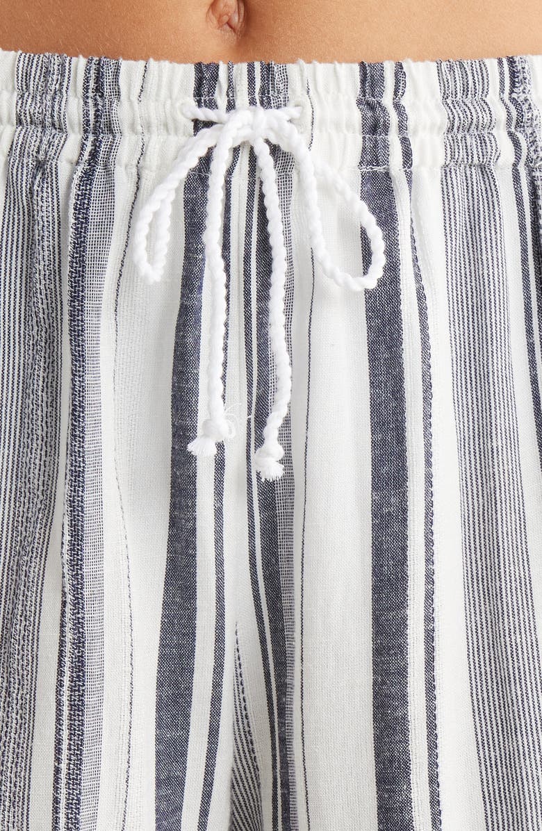 Nordstrom Cover-Up Drawstring Shorts, Alternate, color, Navy Stripe