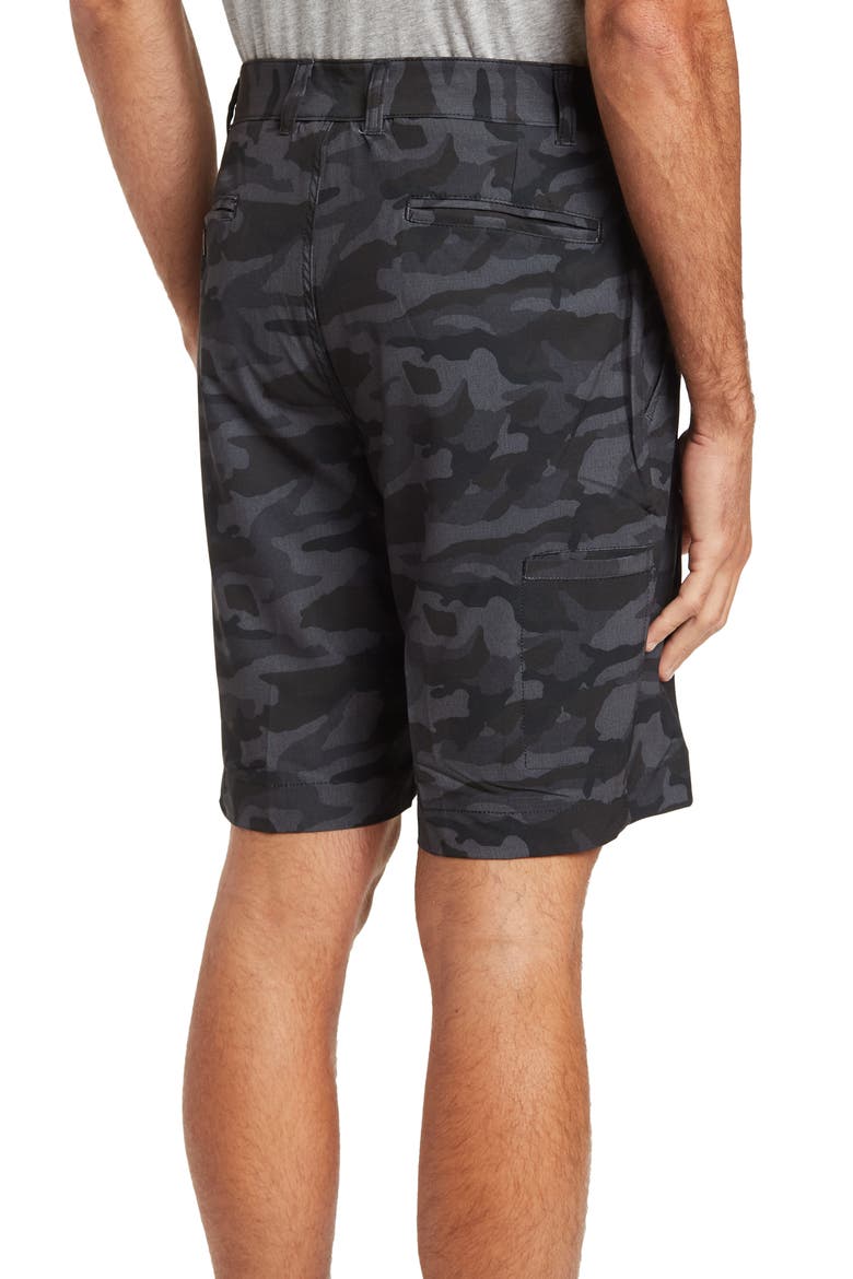 Camo Print Golf Shorts, Alternate, color, BLACK CAMO
