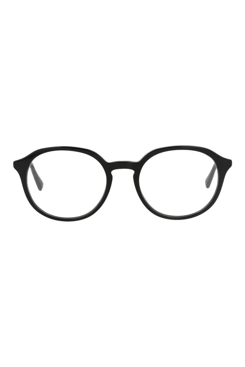 51mm Round Optical Glasses, Main, color, BLACK BLACK TRANSPARENT