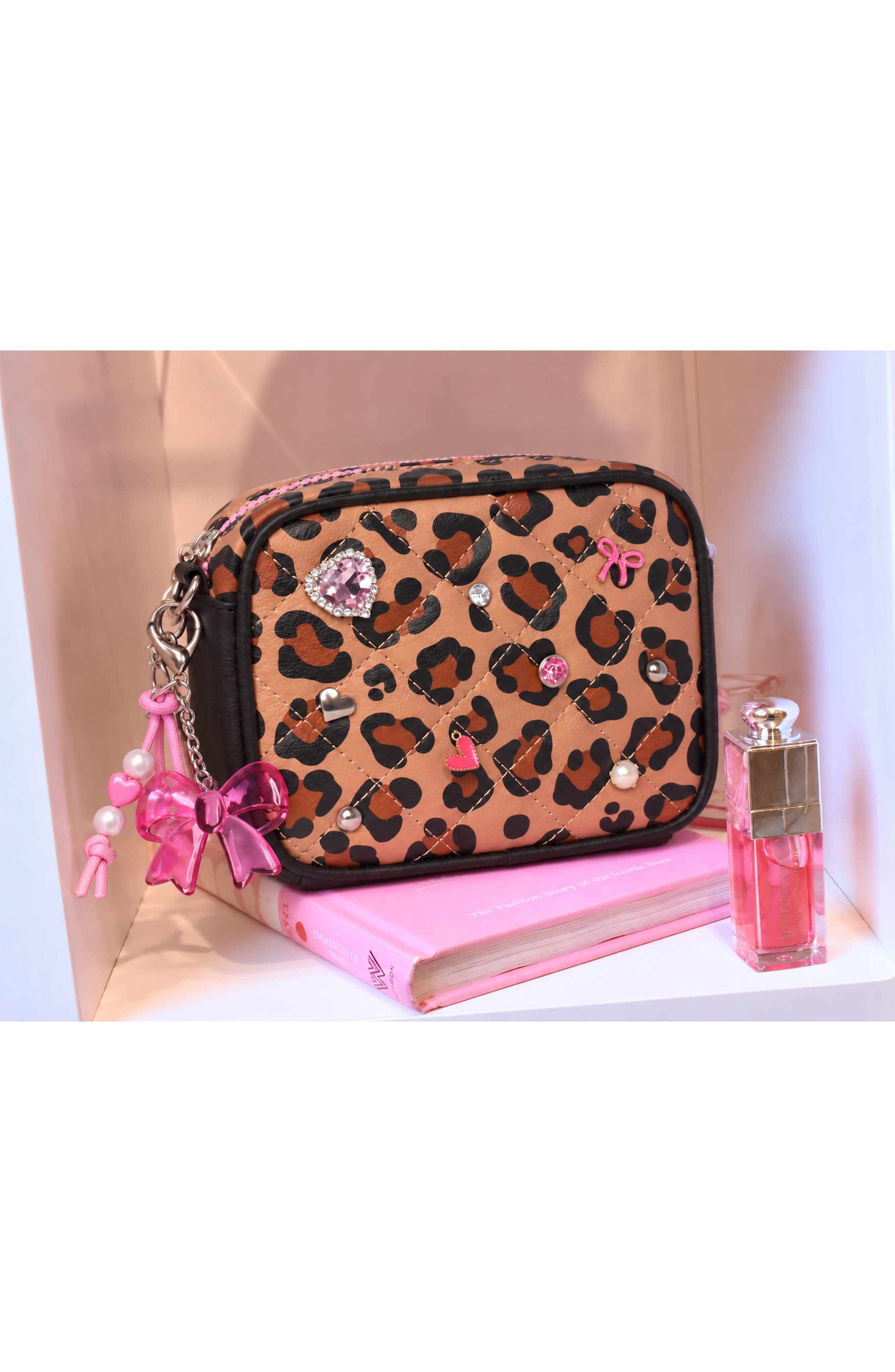 Kids' Leopard Print Crossbody Bag, Alternate, color, BROWN/ BLACK