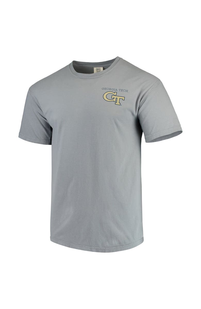IMAGE ONE Men's Gray Georgia Tech Yellow Jackets Team Comfort Colors Campus Scenery T-Shirt, Alternate, color,