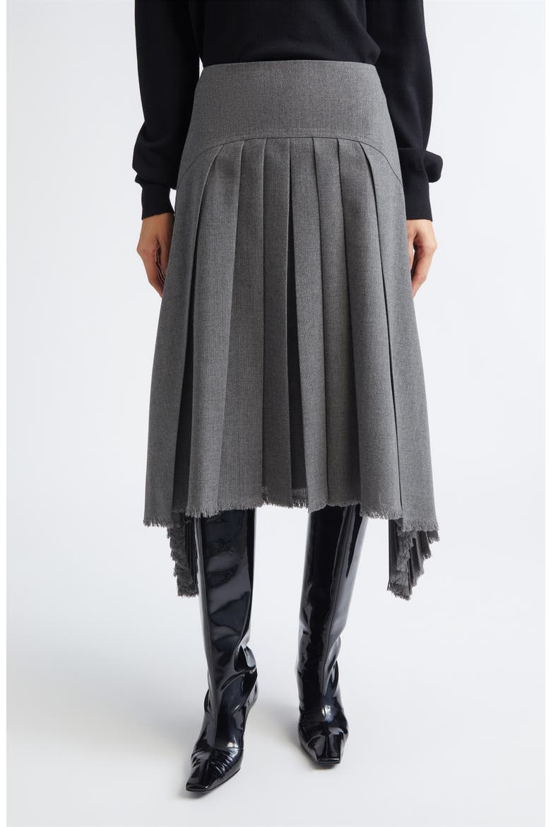 Pleated Asymmetric Skirt, Main, color, VOLCANIC GLASS