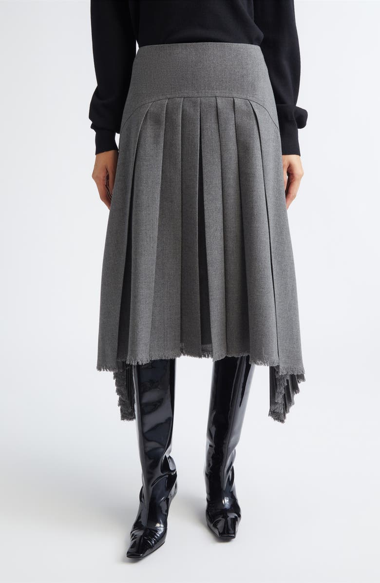Jil Sander Pleated Asymmetric Skirt, Main, color, Volcanic Glass