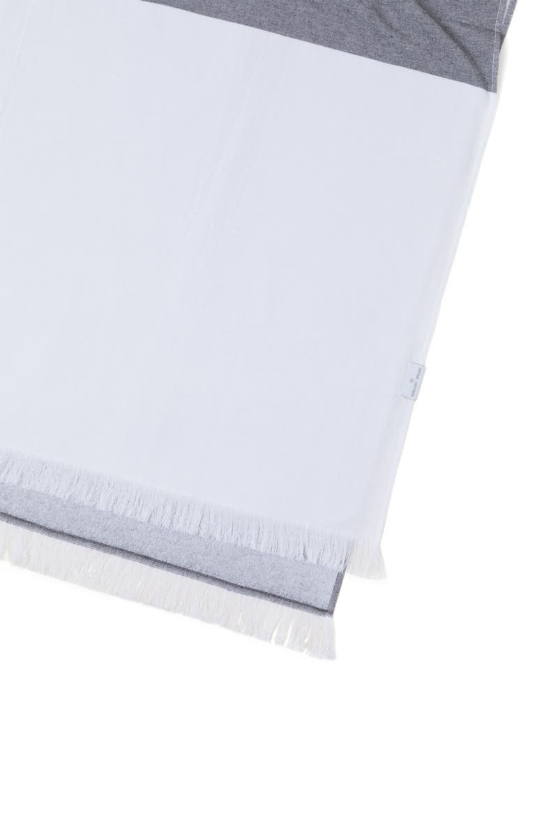 Barefoot Dreams<sup>®</sup> Colorblock Organic Cotton Oversize Towel, Alternate, color, Carbon-White