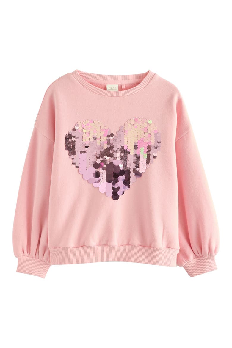 Kids' Heart Sequin Embellished Graphic Sweatshirt, Main, color, PINK