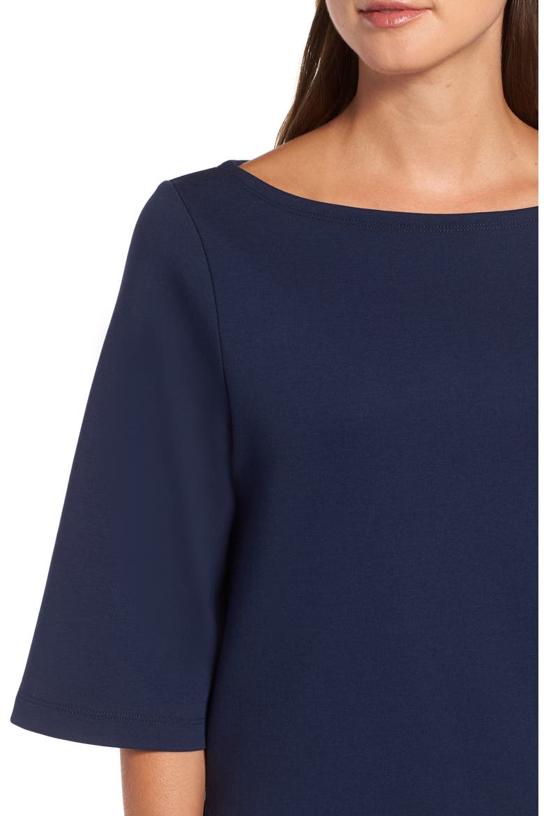 Cotton Blend Boat Neck Top, Alternate, color, NAVY PEACOAT