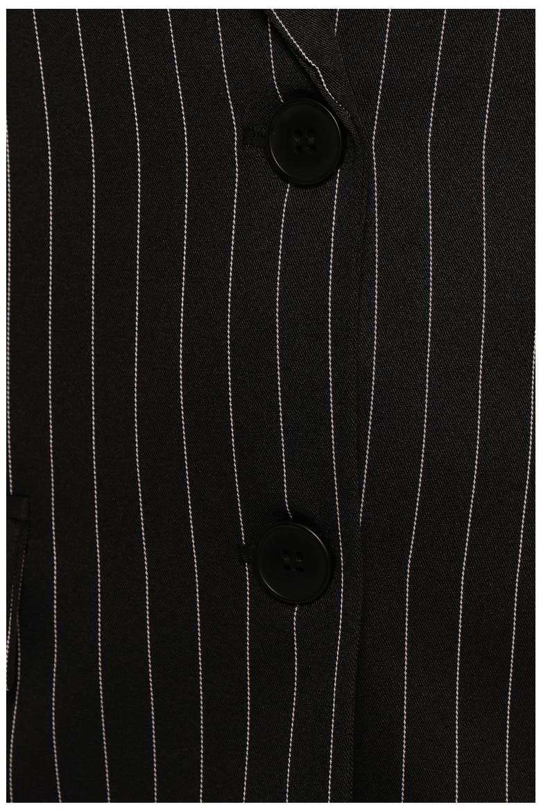 Livia Pinstripe Blazer, Alternate, color, BLACK