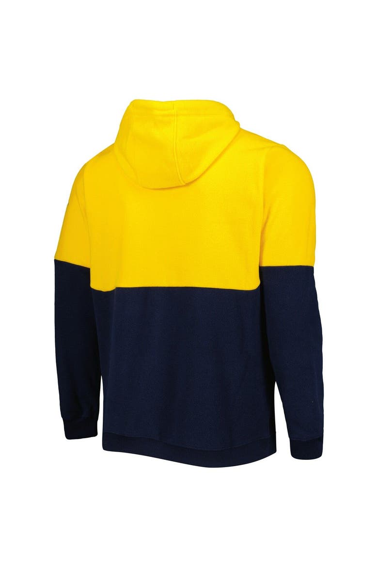 Men's Columbia Navy Michigan Wolverines Lodge Quarter-Zip Hoodie, Alternate, color, Navy