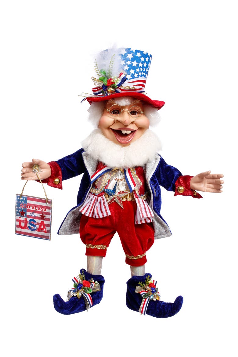 God Bless The USA Elf, Medium, Main, color, Red