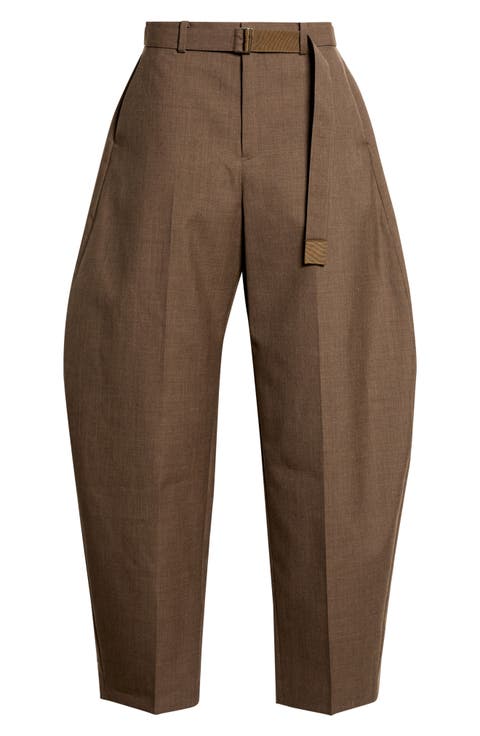 Silk & Cotton Barrel Leg Trousers