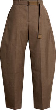 Sacai Silk & Cotton Barrel Leg Trousers