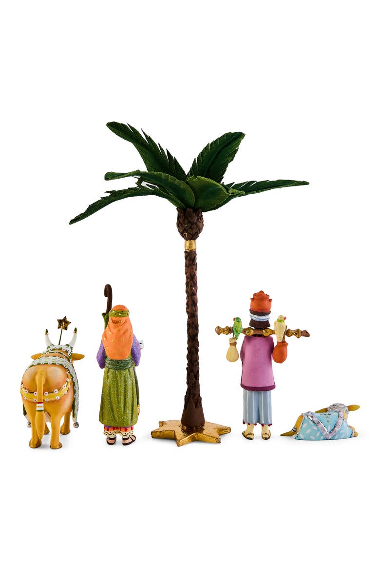 Patience Brewster Nativity Miniature 5-Piece Ornament Set, Alternate, color, GREEN