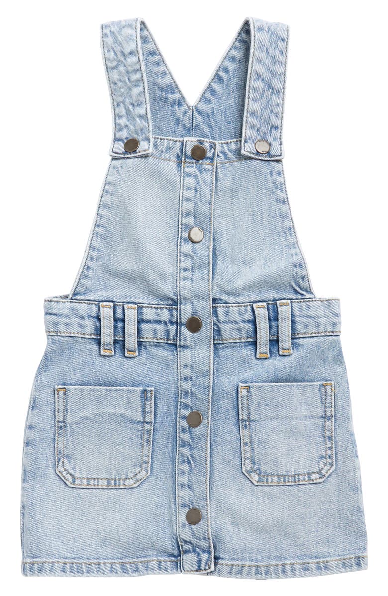 Reiss Kids' Loren Denim Overall Dress, Main, color, 
