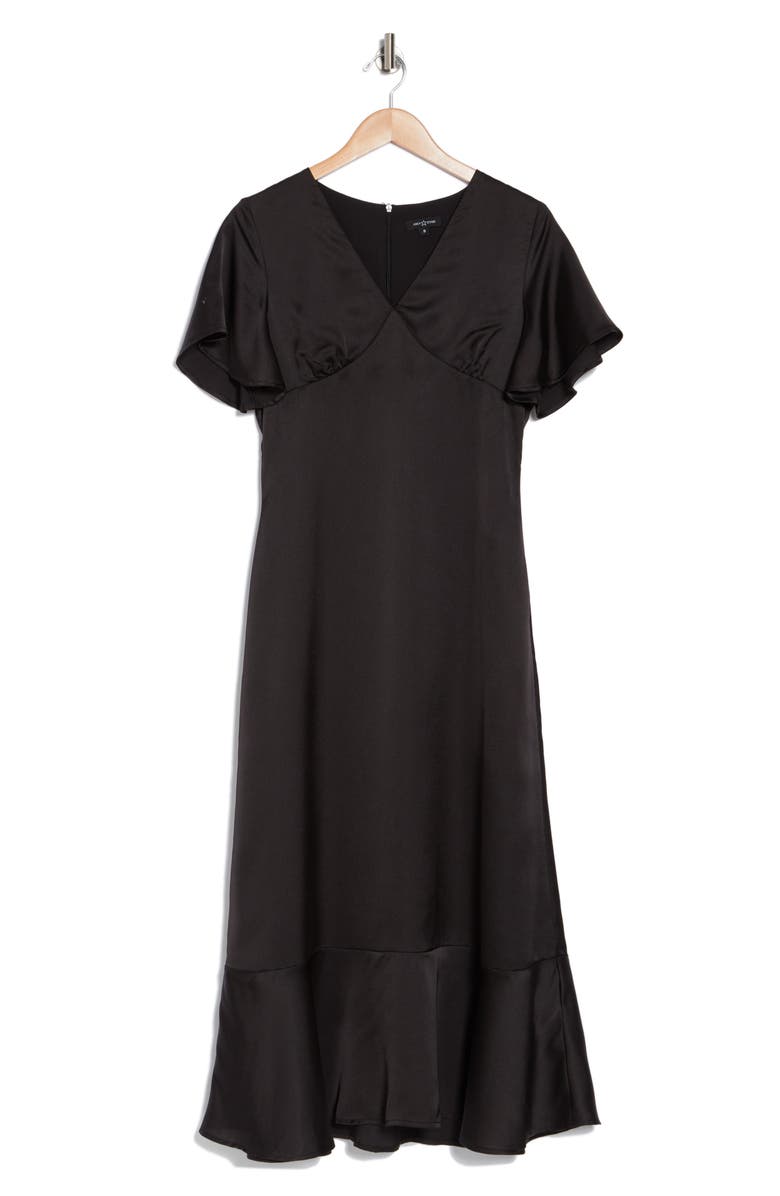 AREA STARS Karine Short Sleeve Satin Dress, Alternate, color,