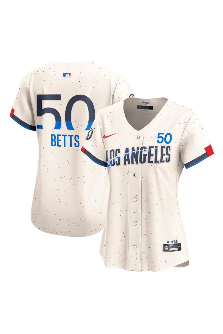 Women's Nike Mookie Betts Cream Los Angeles Dodgers City Connect Limited Jersey, Alternate, color, Cream