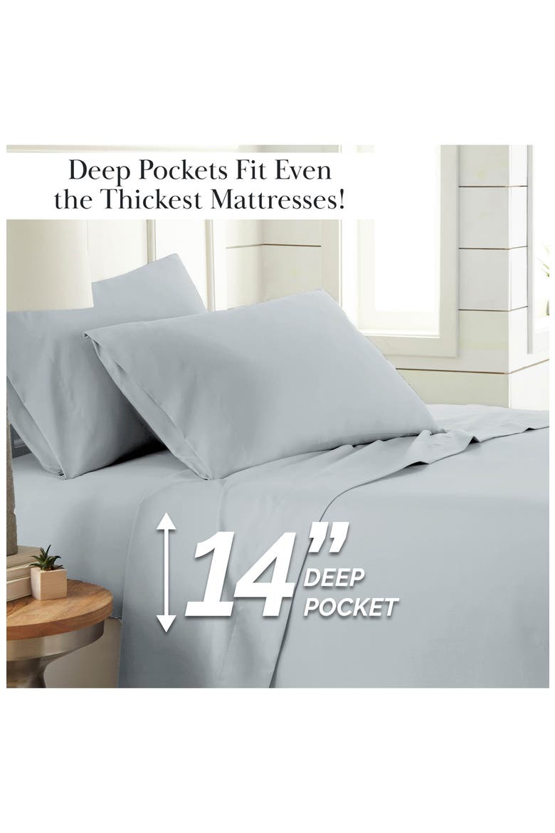 Classic Soft & Comfortable Brushed Microfiber Sheet Set, Alternate, color, HARBOR MIST