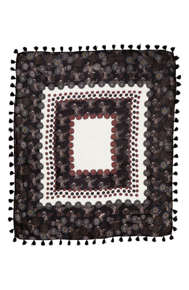 Treasure & Bond Retro Medallion Tassel Scarf, Alternate, color,