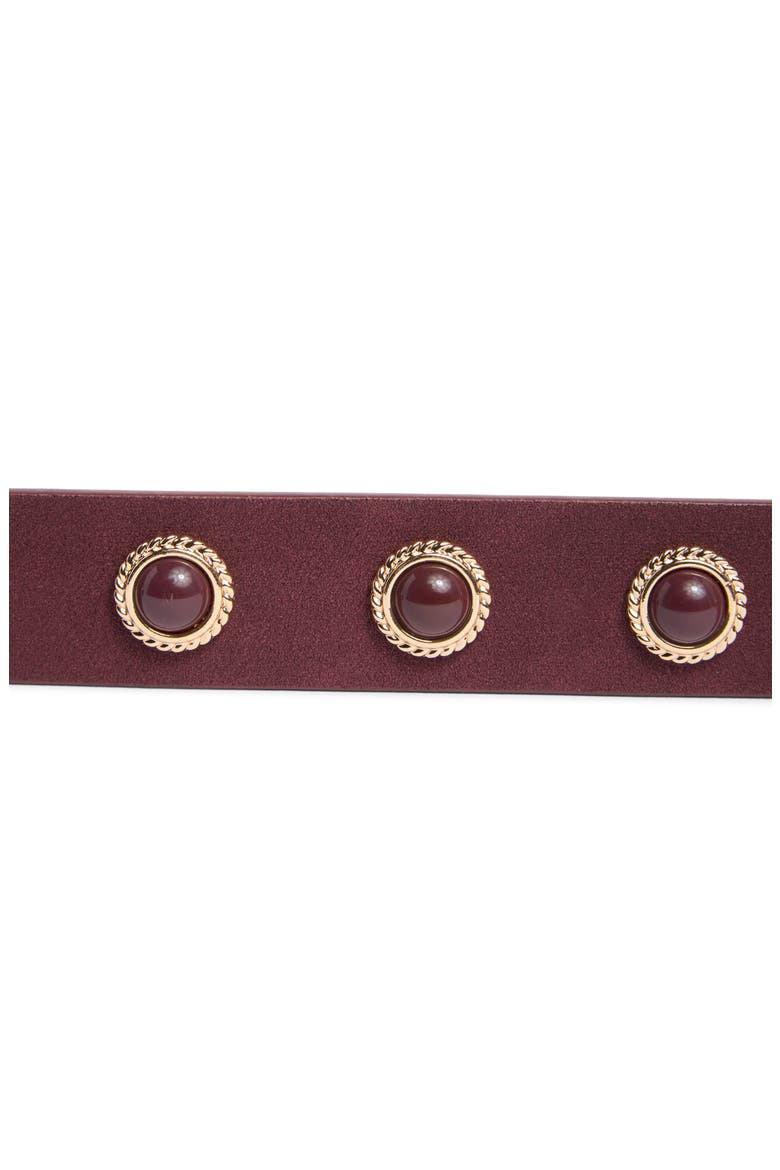 Faux Stone Cabochon Belt, Alternate, color, BURGUNDY