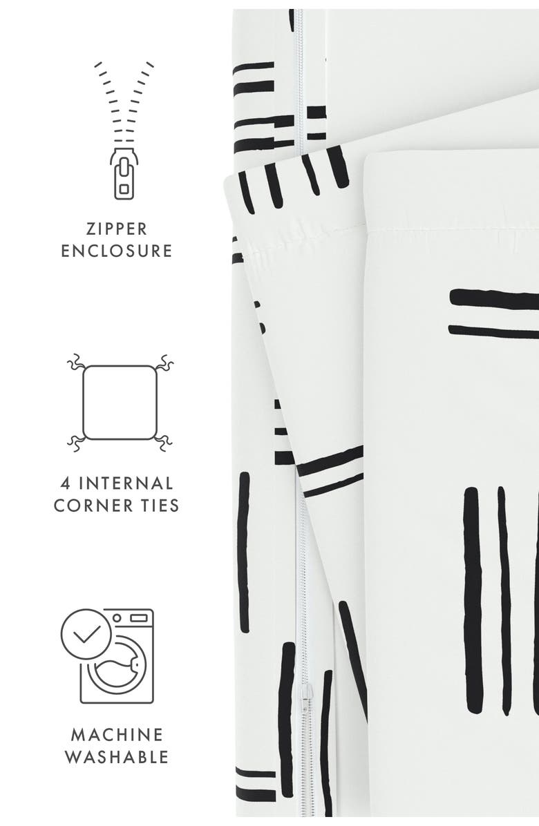 HOMESPUN Premium Ultra Soft Geo Dash 3-Piece Duvet Cover Set, Alternate, color, Gray