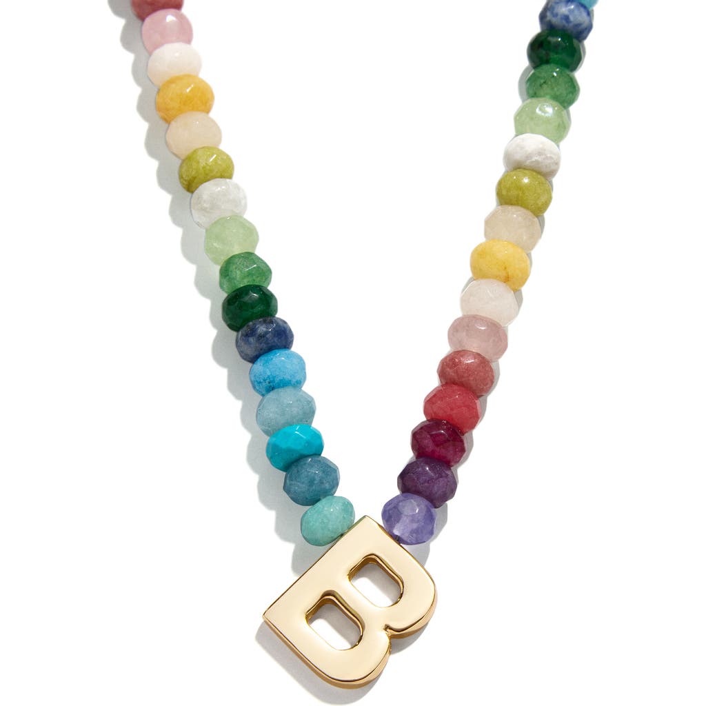 BAUBLEBAR BAUBLEBAR RAINBOW BEADED INITIAL PENDANT NECKLACE