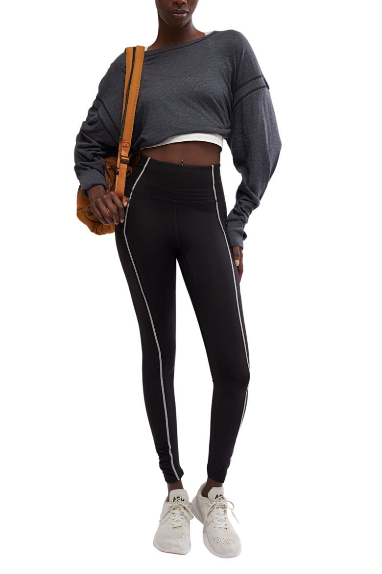 FP Movement You're a Peach Pocket Leggings, Alternate, color, BLACK
