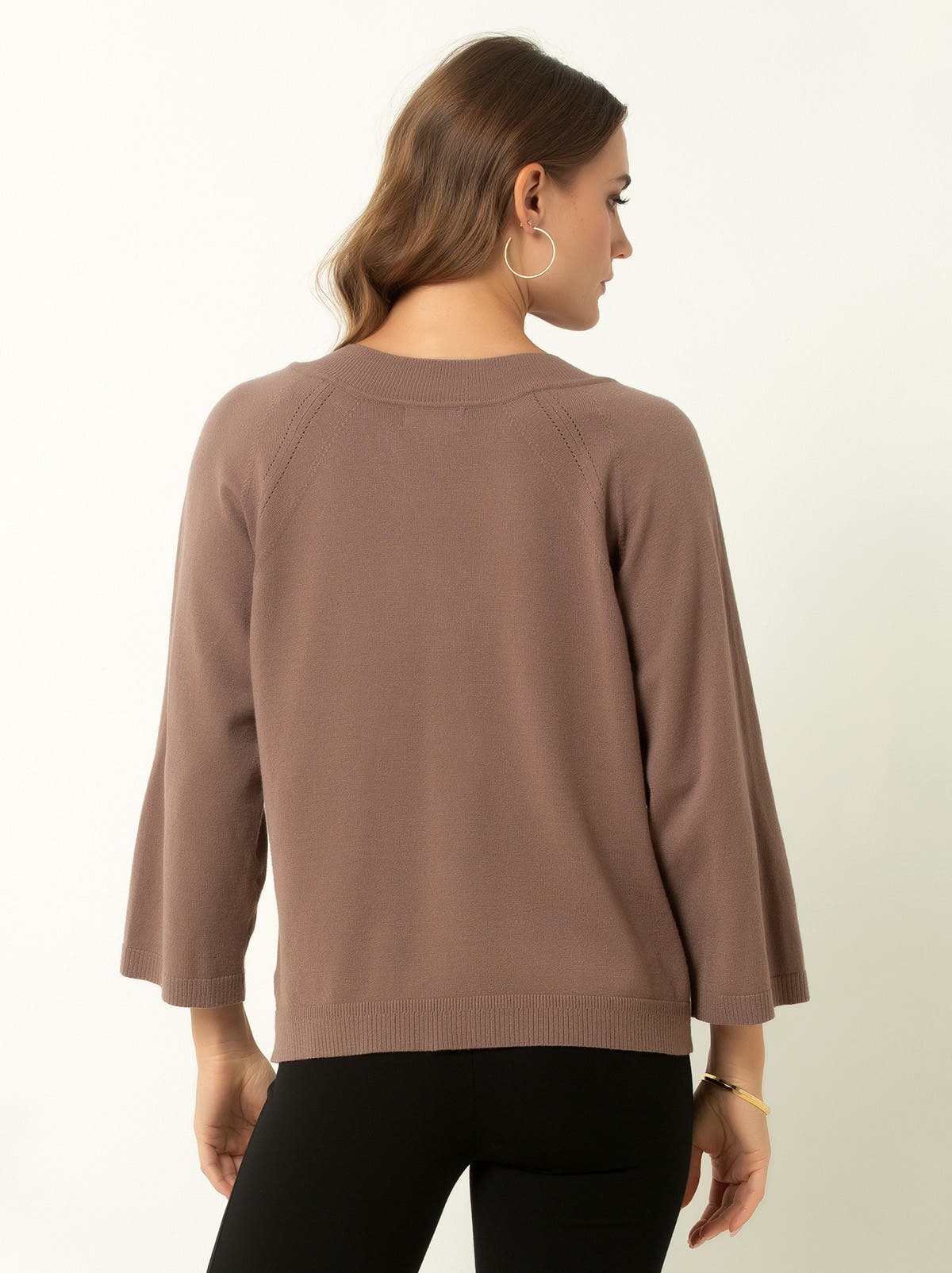 Drop Shoulder V-Neck Sweater - image 4