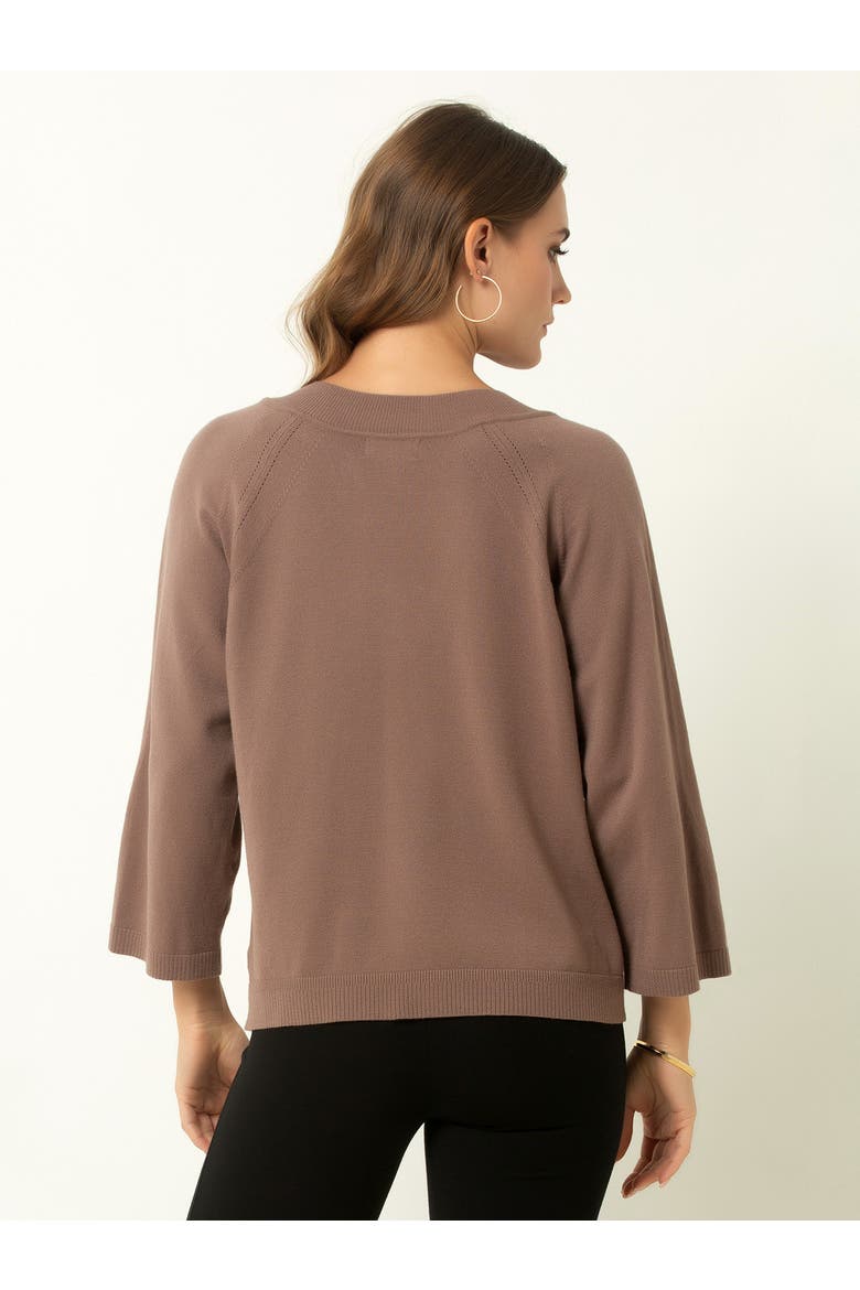 Drop Shoulder V-Neck Sweater, Alternate, color, Deep Taupe