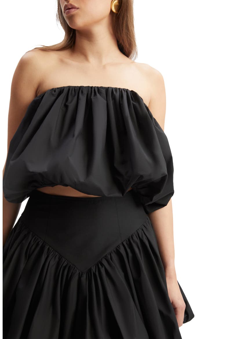 Lissett Cotton Poplin Strapless Balloon Top, Alternate, color, BLACK