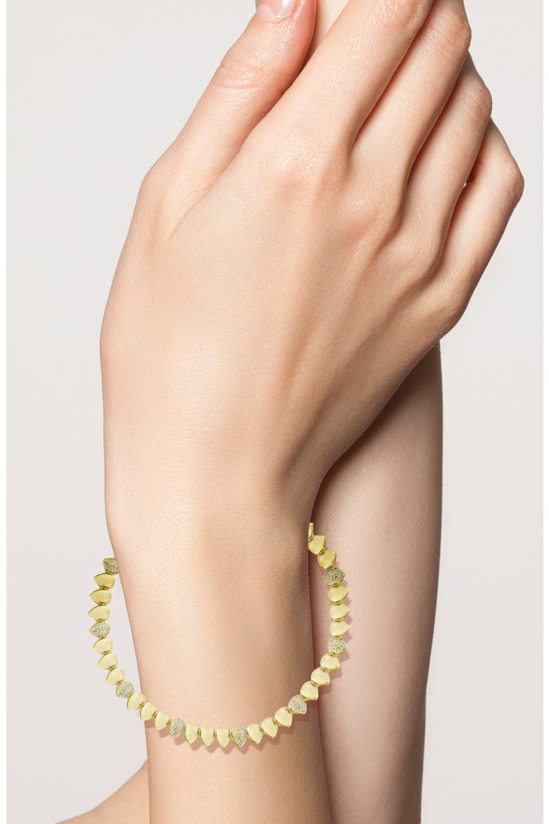 Pear Link Tennis Bracelet, Alternate, color, GOLD