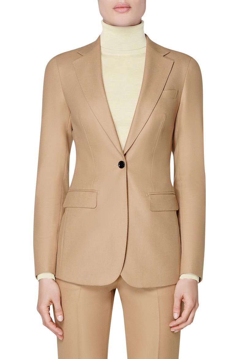 Cameron Single Breasted Wool Blazer, Main, color, CAMEL