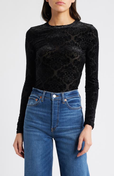 Chelle Burnout Velvet Top