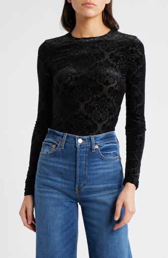 PAIGE Chelle Burnout Velvet Top