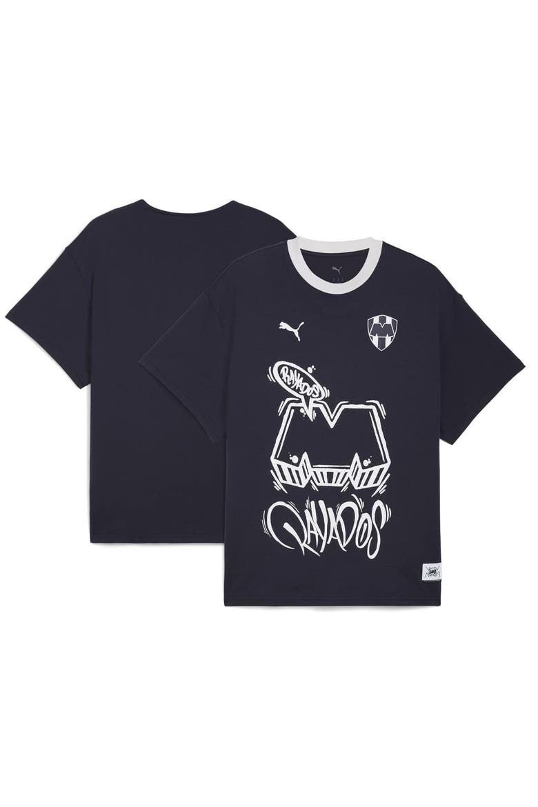 Men's Puma Navy CF Monterrey 2025 FIFA Club World Cup Hoops T-Shirt, Main, color, Navy