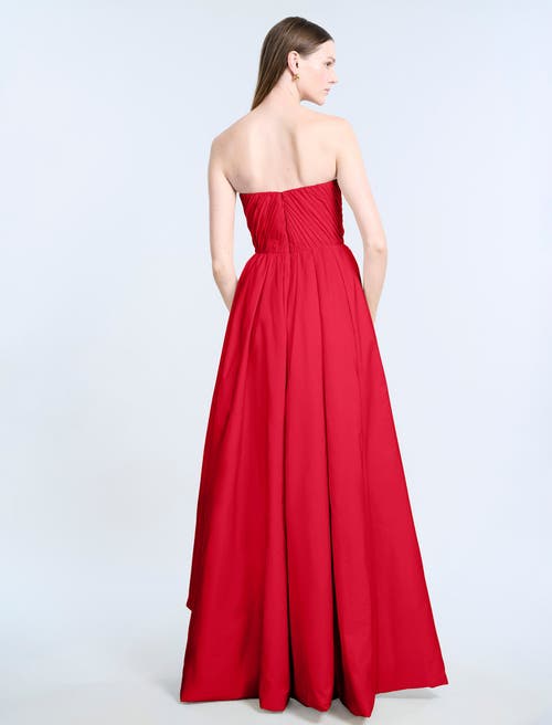 Bcbg High Slit Ball Gown In Red