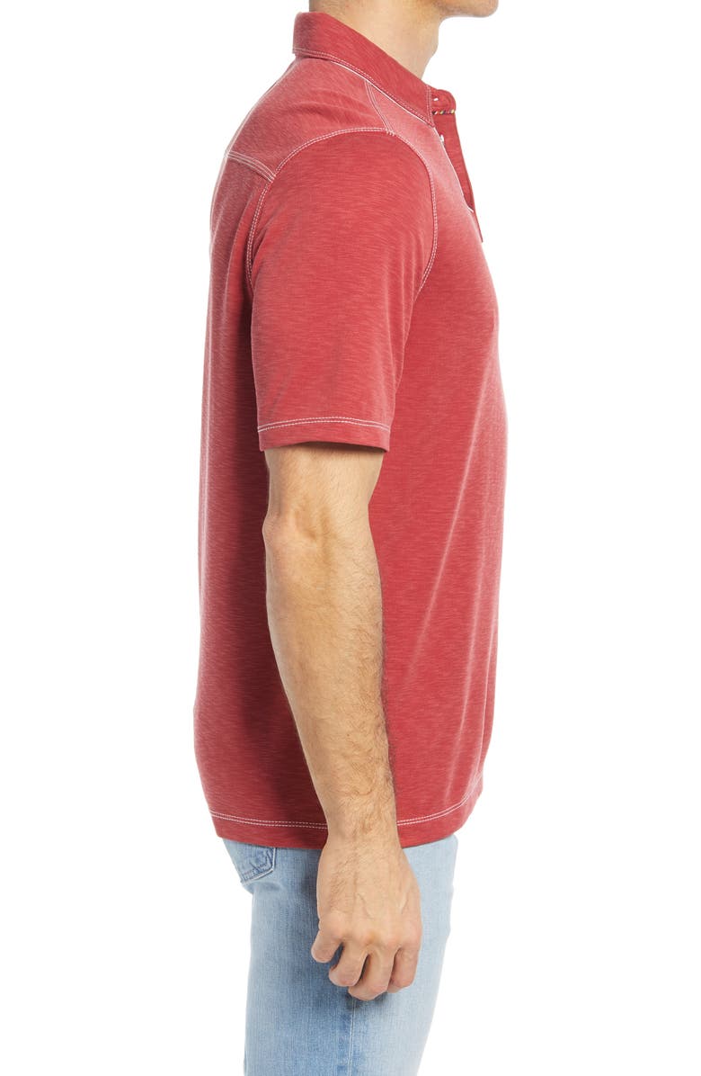 Johnston & Murphy Slub Men's Polo, Alternate, color, Red