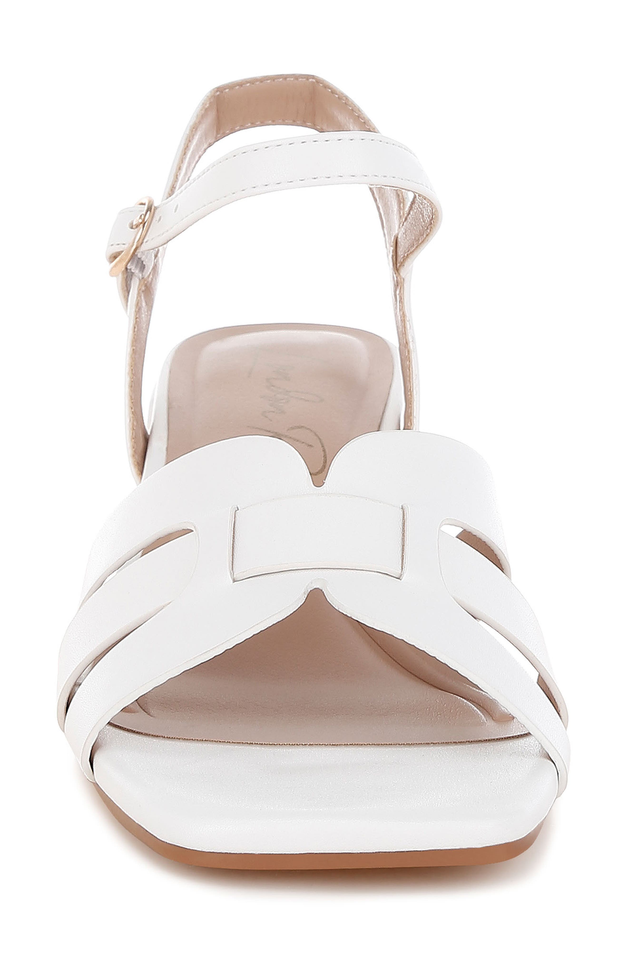 LONDON RAG Eliska Block Heel Sandal, Alternate, color, White
