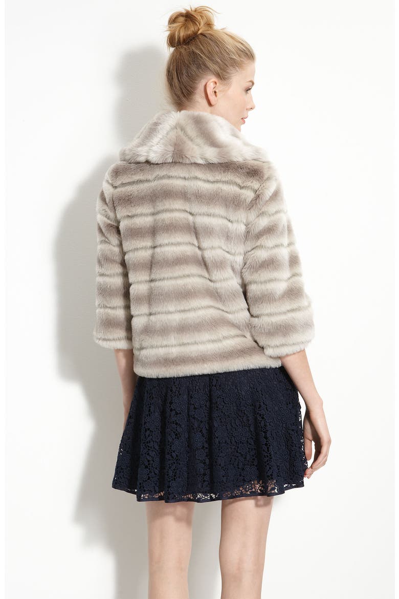 Faux Fur Capelet, Alternate, color, GREY SWAN