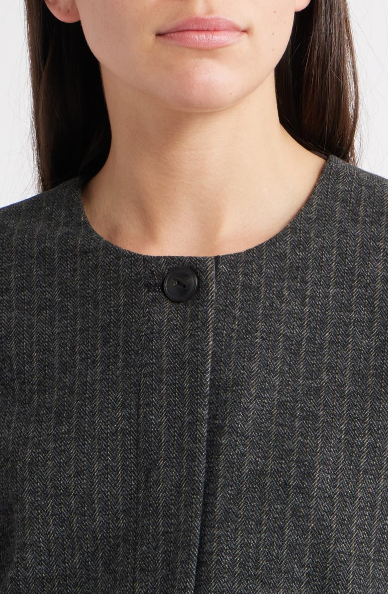 Wit & Wisdom Barrel Sleeve Herringbone Crop Jacket, Alternate, color, Charcoal Wheat Multi