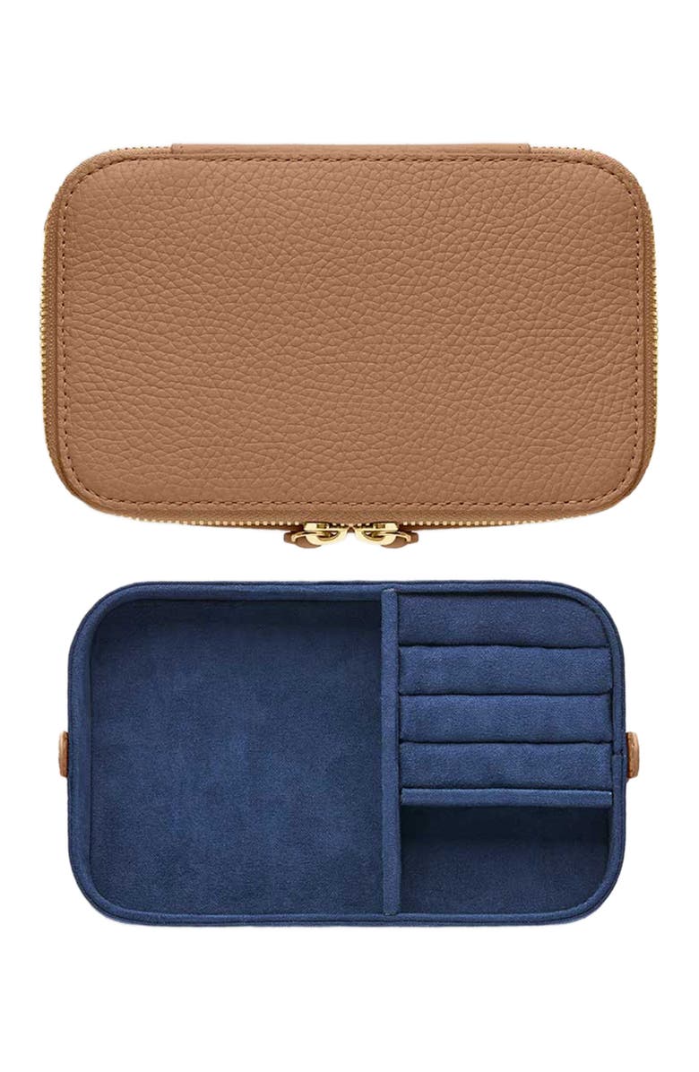 MAISON de SABRÉ Leather Jewellery Case, Alternate, color, Sandstone Brown